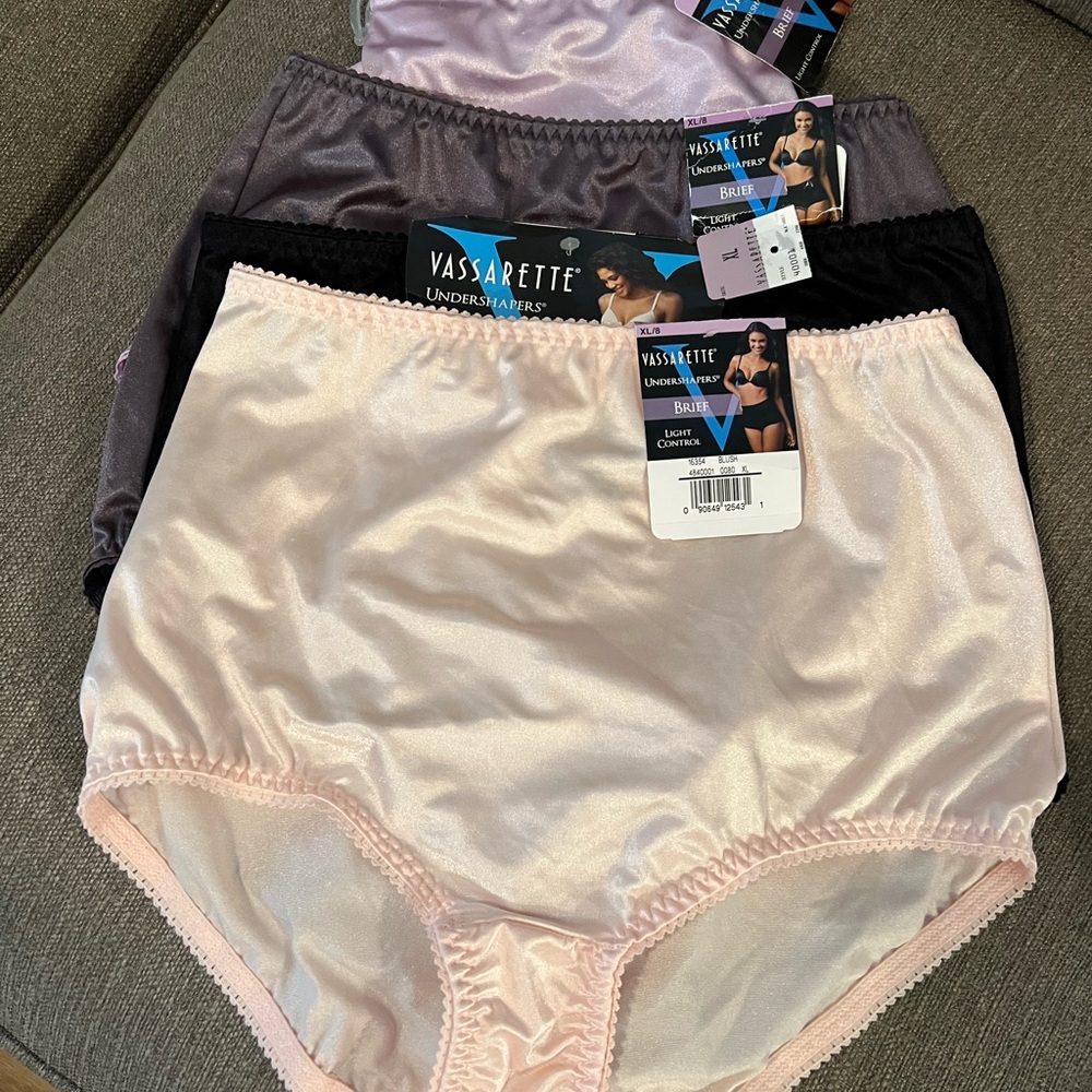 Vassarette Women's Satin Panties - Black, Pink, Purple